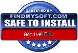 ActiveHTML got the SAFE TO INSTALL certificate from www.findmysoft.com